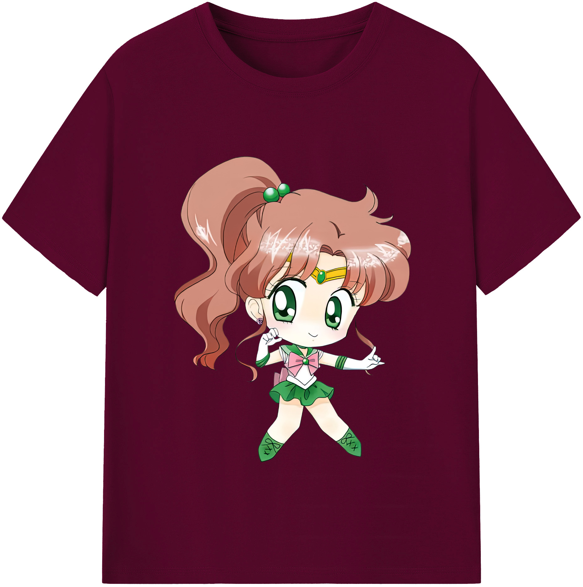 （画像用） 美少女戦士セーラームーン 木野 まこと きの まこと Sailor Moon Kino Makoto （セーラージュピター；Sailor Jupiter） レディースカジュアルプリントTシャツ（綿100％）
